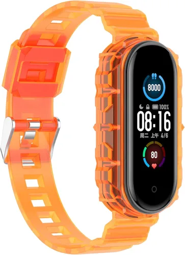Miniatura 6 de Compatible con Xiaomi Mi Band 5/Mi Band 6 Band con funda, Band Women Girl Crystal Clear Jelly Funda protectora con bandas para Xiaomi Mi Band 5/Mi