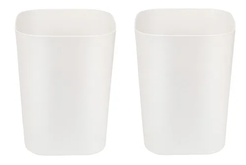 Besli Cubo de basura pequeño de 2 galones para baño, dormitorio, cocina, oficina (blanco, paquete de 2)