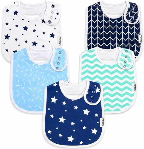 Miniatura 19 de KiddyStar Organic Cotton Baby Drool Bibs Soft, Adjustable, Absorbent, Unisex Teething Bandana Bibs for Babies Clásico 1