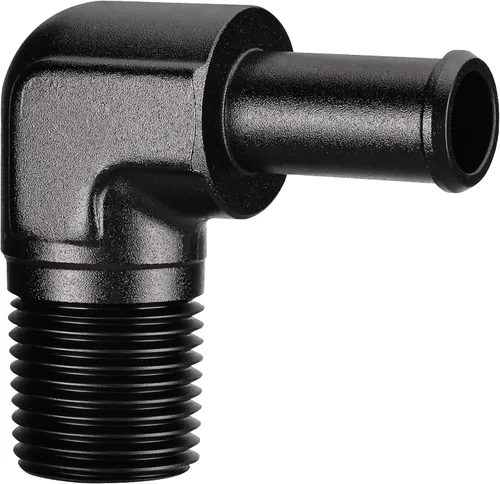 Miniatura 28 de EVIL ENERGY 3/8" NPT macho a 1/2" adaptador de montaje de púas 45 grados aluminio negro