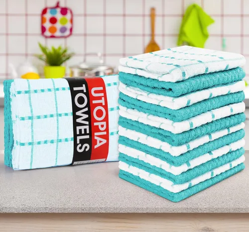 Miniatura 8 de Utopia Towels - Paquete de 12 toallas de cocina, 15 x 25 pulgadas, 100% algodón hilado en anillo súper suave y absorbente, juego de toallas de té