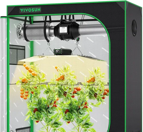 Miniatura 2 de VIVOSUN Kit de tienda de cultivo 2x4, sistema completo de cultivo controlado por WiFi con luz LED de espectro completo, ventilación automática