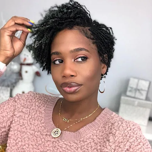 Miniatura 27 de Extensiones de cabello humano Loc de 0.2 cm de ancho, 4 pulgadas, 30 hebras, negro natural 100% completamente hechas a mano, extensiones