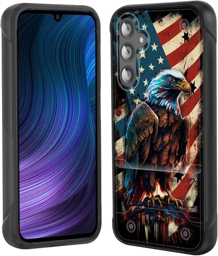 Miniatura 35 de Funda para Galaxy S24 Plus con soporte, doble capa híbrida de policarbonato duro y silicona suave, resistente a prueba de golpes, funda protectora