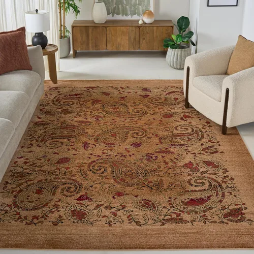 Miniatura 8 de SAFAVIEH Lyndhurst Collection - Alfombra redonda de 7 pies, color beige y multicolor, diseño tradicional de cachemira, no desprende pelusa