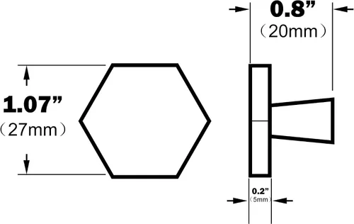 Miniatura 2 de 6 pomos hexagonales de latón macizo de 1.06 pulgadas para cajones, color bronce champán para cocina, gabinete de baño, aparador y armario