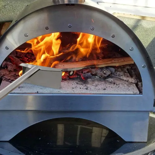 Miniatura 7 de Rastrillo de carbón resistente para herramientas de cenizas con mango de goma, rastrillo de cenizas para horno de pizza, 32 pulgadas