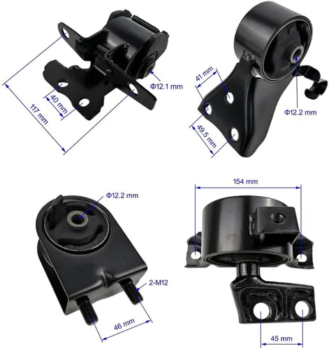 Miniatura 2 de 4 piezas de conjunto de soporte de motor y transmisión compatible con Mazda Protege 1.8L de 1999 2000 / Mazda Protege 2.0L de 2001 2002 2003