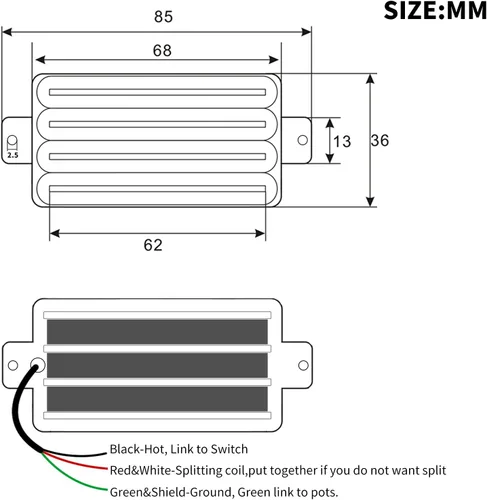 Miniatura 7 de SAPHUE Guitarra eléctrica de doble hoja de alto rendimiento con cuatro bobinas de estilo humbucker tipo pista negra Negro