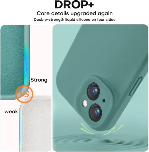 Miniatura 4 de Vooii Compatible con iPhone 15, silicona líquida Defender mejorada, protección mejorada de la cámara, forro de microfibra antiarañazos suave, funda