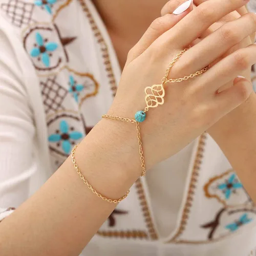 Miniatura 3 de Obmyec - Pulsera para mujer, diseño bohemio, color turquesa