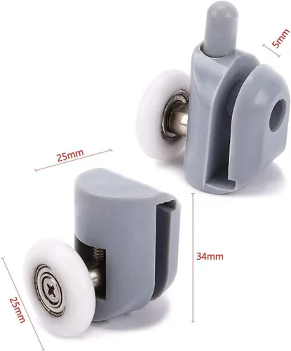 Miniatura 2 de Rodillos de puerta de ducha, corredores, ruedas, poleas de 0.984 in de diámetro, piezas de repuesto para baño