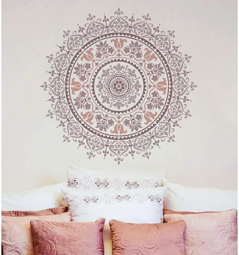 Miniatura 7 de Plantilla de mandala prosperidad reutilizable para paredes; puedes hacerlo tú mismo; decoración moderna para pared fácil y divertida