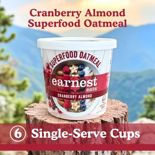 Miniatura 3 de Earnest Eats Superfood - Tazas de avena – Lino de almendras y arándanos – 0.27 oz de proteína vegetal, sin gluten, vegano, desayuno sobre la marcha