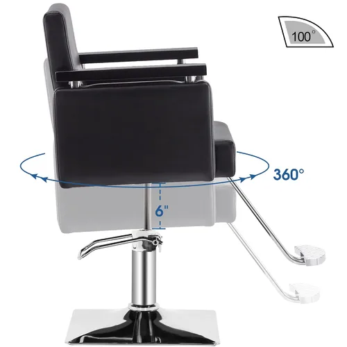 Miniatura 8 de BarberPub Silla de peluquero hidráulica clásica Silla de salón de belleza Spa Styling Equipo de salón 8803 (negro)