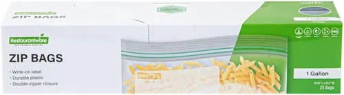 Miniatura 2 de Restaurantware Bag Tek - Bolsas de almacenamiento con cremallera de 1 galón, 25 bolsas desechables con cremallera, bolsas de plástico transparente a