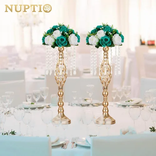 Miniatura 47 de NUPTIO Centros de mesa de flores para mesas de boda: arreglo de bolas de flores artificiales rosa y blanco para bodas, fiestas, 2 piezas de rosas