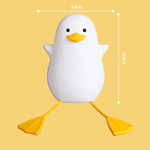 Miniatura 3 de Attivolife lámpara de noche con forma de pato para niños, lámpara de mesa LED de silicona, lámpara de control táctil de animal mago con temporizador