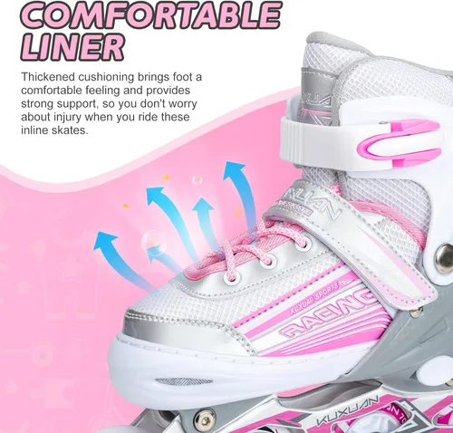 Miniatura 4 de Kuxuan Skates Inline Skates Adjustable for Kids,Girls Skates with All Wheels Light up,Fun Illuminating for Girls and Ladies