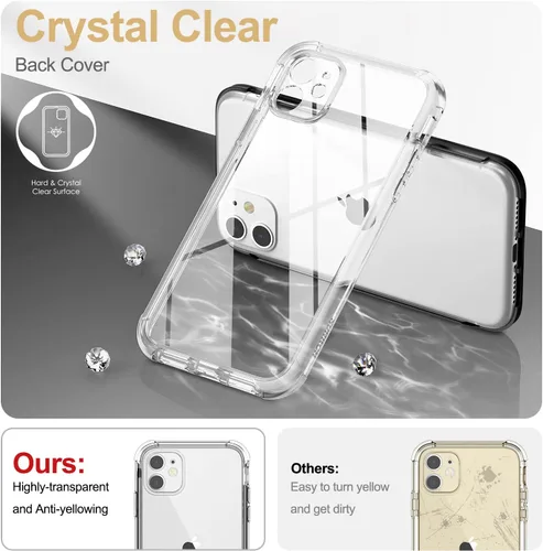 Miniatura 3 de SURITCH Funda transparente para iPhone 11 (solamente) de 6.1 pulgadas, [protector de pantalla integrado] cubierta protectora de cuerpo completo a