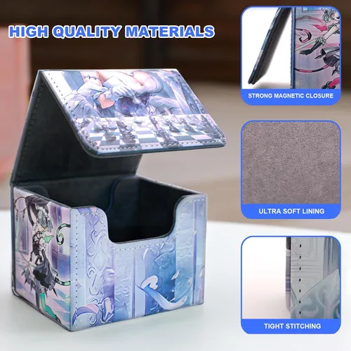 Miniatura 4 de Caja de almacenamiento para baraja de cartas, se adapta a YGO MTG, caja de almacenamiento de más de 100 cartas para juegos de cartas coleccionables