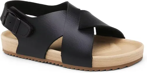 Miniatura 2 de Cubufly Sandalias para niños con tiras cruzadas y puntera abierta, zapatos de verano para uso en interiores y exteriores, para niños pequeños