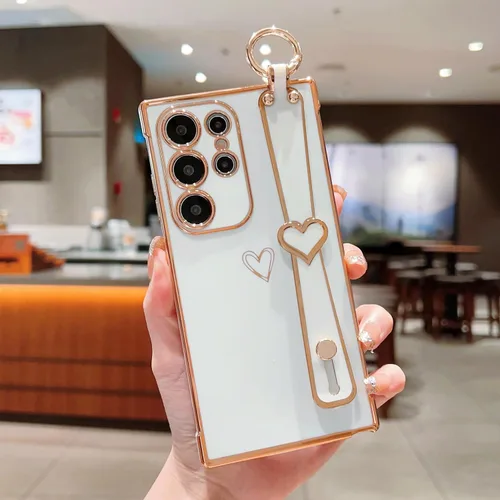 Miniatura 53 de ZTOFERA Funda diseñada para Samsung Galaxy S20 FE 5G, borde chapado de lujo, patrón de corazones de amor con pulsera y función atril, protección
