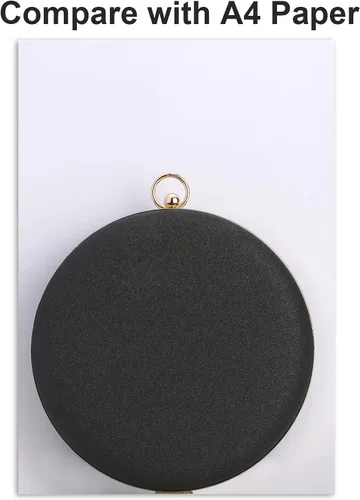 Miniatura 6 de Bolso redondo de noche con purpurina brillante y asa superior para fiesta, cruz, bolso de hombro para boda, novia