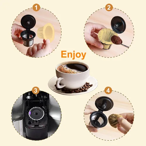 Miniatura 6 de Haetyly 100 unidades de filtros de papel natural compatibles con Keurig Single Serve 1.0 y 2.0, se ajustan a todas las marcas de cápsulas de café K