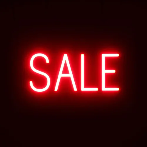 Miniatura 28 de SpellBrite Letrero de venta para empresas Señales relacionadas con la venta con aspecto de neón, luces LED blancas 16.3 x 6.3 pulgadas Blanco