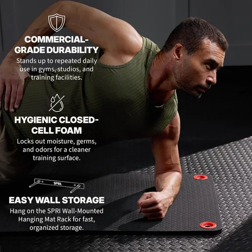 Miniatura 3 de SPRI Estera Colgante de Ejercicio, Estera de Fitness y Yoga para Clases de Fitness en Grupo, Calidad de Grado Comercial con Agujeros Reforzados 71