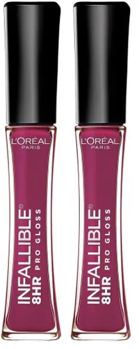 Miniatura 10 de L'Oreal Paris Maquillaje Infallible Brillo labial hidratante de 8 horas, Fiery, 0.21 onzas líquidas