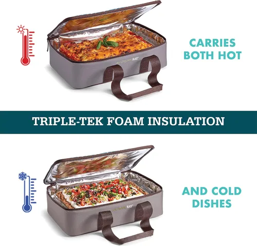 Miniatura 5 de Rachael Ray Lasagna Lugger, Thermal Insulated Casserole Carrier for Hot or Cold Food, Lugger Tote for Potluck, Parties, Picnic, and Cookouts, Fits