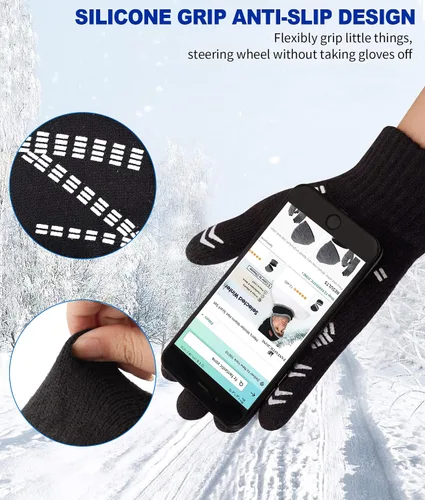 Miniatura 3 de FZ FANTASTIC ZONE Guantes de invierno para hombre, cálidos, térmicos, suaves, de lana, para pantalla táctil, para mujer