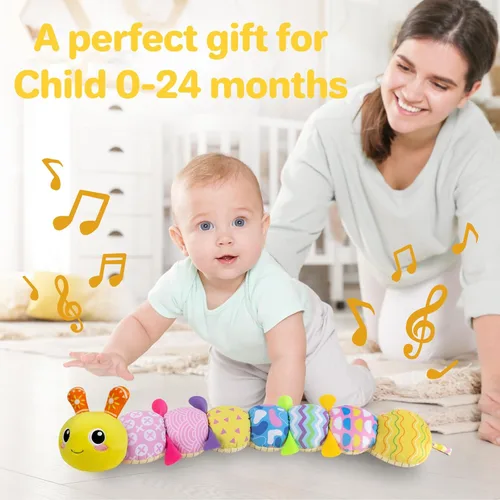 Miniatura 3 de KMUYSL Juguetes para bebés de 0 a 12 meses, juguete de animal musical de peluche con crujido, sonajeros y canción de cuna, juguete de peluche