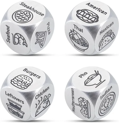 Miniatura 11 de 2 dados de comida para parejas, regalos de acero para el 11º aniversario, regalos del día del padre, regalos para hombres, papá, regalos