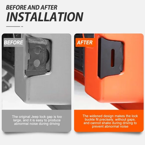Miniatura 6 de MAIKER Limitador de tope de aluminio para puerta trasera, ruido anormal, reduce el hundimiento de la puerta trasera, compatible con Jeep Wrangler JL
