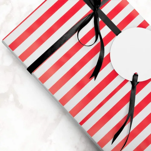 Miniatura 6 de JAM Paper Envoltura de regalo - Papel de envoltura a rayas - 50 pies cuadrados en total (30 pulgadas x 10 pies cada uno) - Rayas rojas y blancas - 2