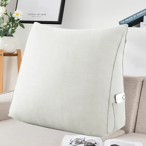 Miniatura 14 de Almohada de Cabecero de Cuña Tamaño Queen Grande Almohada de Bolster para Cama Triángulo Almohada de Lectura Almohada de Apoyo de Espalda
