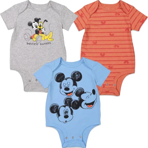 Disney Bambi Lion King Mickey Minnie Mouse Winnie the Pooh Princess Dumbo - Paquete de 3 mamelucos para bebés recién nacidos a bebés