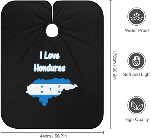 Miniatura 2 de Capa de peluquería con mapa de bandera de Honduras, delantal profesional para cortar el pelo, capa de peluquería para hombres y mujeres