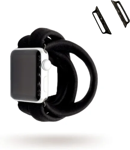 Black Yoga Band® Apple Watch Series 1-8, 1.496 in 1.575 in 1.614 in 1.654 in 1.732 in 1.772 in - Dót Outfitters