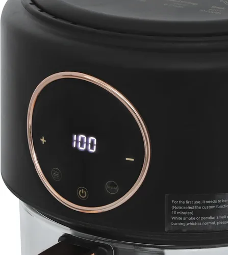 Miniatura 8 de Freidora Airy, freidora de aire de vidrio de 3.81 cuartos de galón con ventana visible de 360°, calentamiento rápido de 1200 W, 8 modos