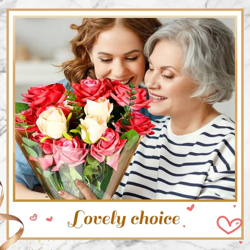 Miniatura 6 de Qilery 100 bolsas de regalo para ramo de flores, bolsas de regalo para ramo de flores, bolsas a granel para despedidas de soltera, bodas, Marrón