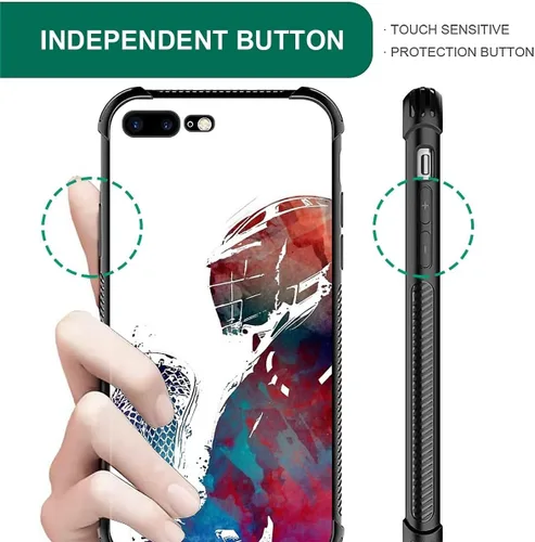Miniatura 127 de Compatible con funda para iPhone 6 Plus/6s Plus,Bite Your Teeth Diseño de patrón asombroso, funda trasera dura de PC anti-arañazos y a prueba