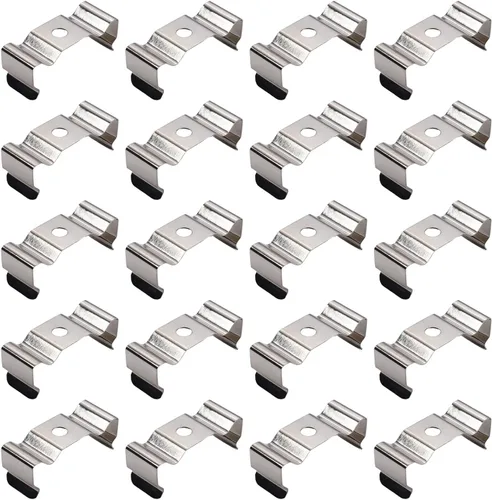Othmro Paquete de 100 clips T8 para tubo de luz LED, tubo fluorescente LED, acero al manganeso niquelado