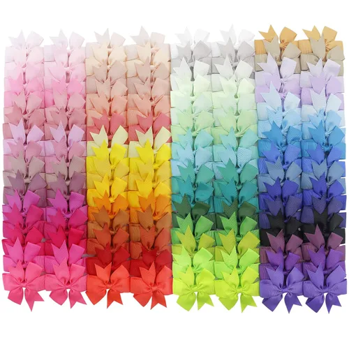 Miniatura 12 de 40 lazos para el pelo de grogrén de 3 pulgadas, con clips de cocodrilo, para niñas, bebés, adolescentes, en pares
