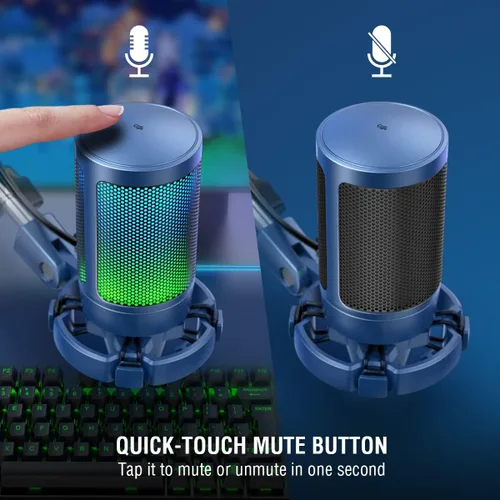 Miniatura 2 de FIFINE - Kit de micrófono USB para juegos, transmisión, grabación y PC, micrófono condensador para computadora RGB, paquete para podcasts, audio