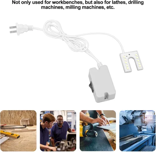 Miniatura 6 de Luz para máquina de coser, brillante lámpara de cuello de cisne flexible de 10 LED con base magnética para máquinas de coser y bancos de trabajo