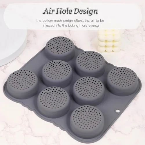 Miniatura 4 de Molde para Pan de Hamburguesa, Molde de Pan de Silicona Antiadherente de Grado Alimentario, Molde para Pan de Hamburguesa con 8 Cavidades